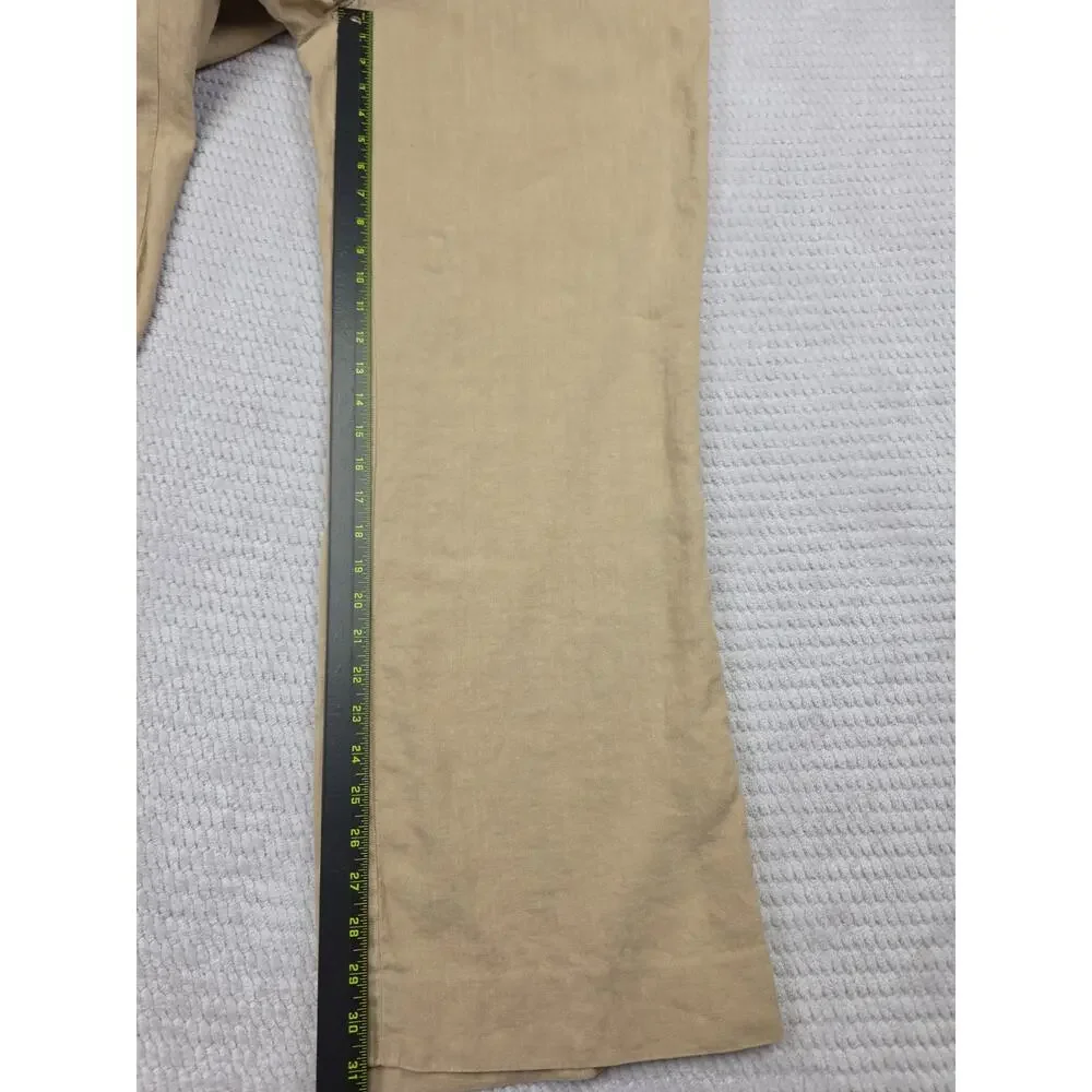 Polo Ralph Lauren Pants Mens 38 X 32 Linen Silk Blend Beachy Preppy Button Fly